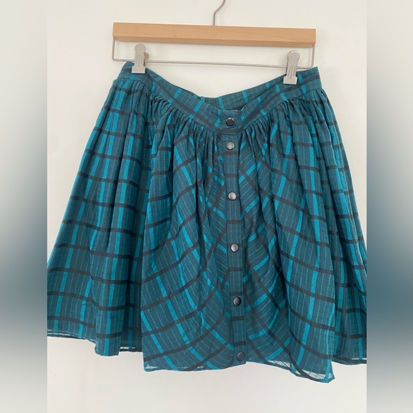 Teal plaid skirt - lined size s-m - Picture 1 of 2